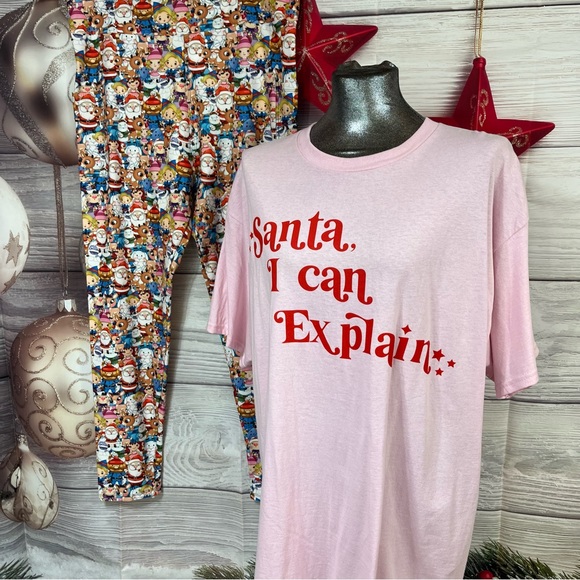 Love Tribe 2XL Christmas T-shirt with Curvy+ Christmas leggings - Picture 4 of 12